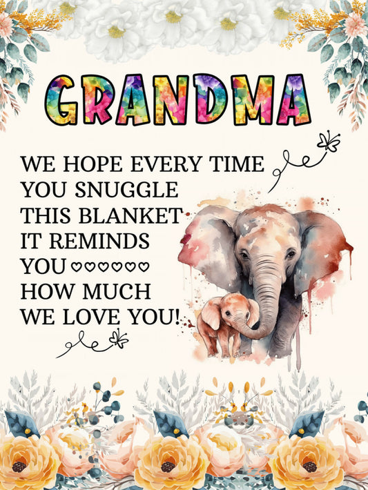 To My Grandma - Elephant Woven Blanket